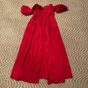 Red linen Cult Gaia Dress